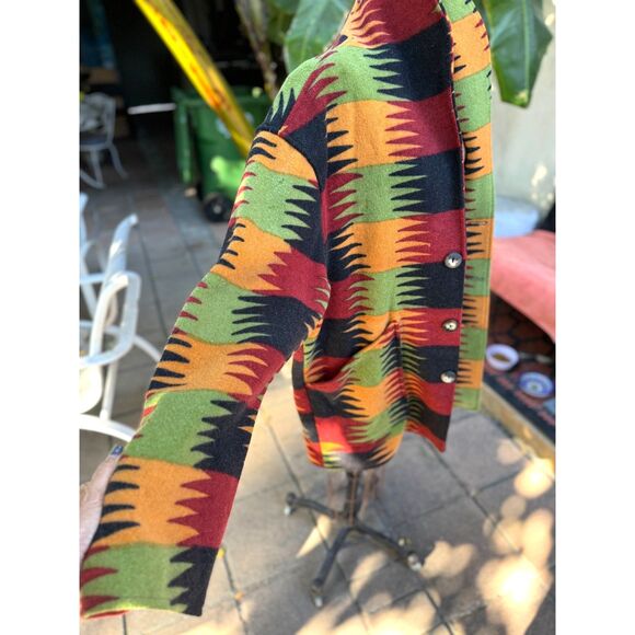 VTG Seppe SW Aztec Wool Button Down Coat Jacket Size 3 = XL Made in the USA - Picture 5 of 15